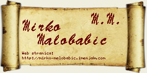 Mirko Malobabić vizit kartica